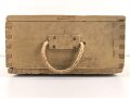 Patronenkasten B Wehrmacht. Packzettel  für 1500 Patronen 8 x 57 von 1944. Von einem amerikanischen Soldaten als Versandkasten benutzt.