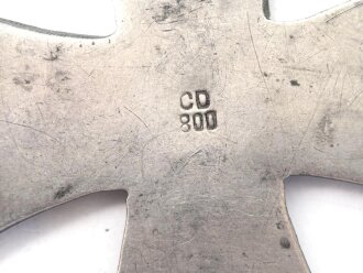 Eisernes Kreuz 1. Klasse 1914.  Hersteller CD800 im Bandring für Carl Dillenius "800" Silber. Die Nadel fehlt