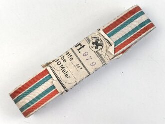 Bulgarien, Band zur Kriegserinnerungsmedaille 1915-1918 für Nichtkämpfer. Breite 25mm, sie erhalten je 15cm von der Rolle abgeschnitten