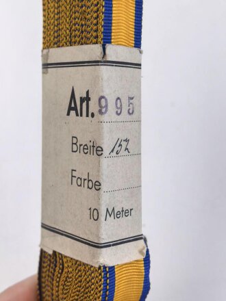 Österreich, Bündel Band zum Bandspange des Orden der Eisernen Krone. Breite 15mm , in der originalen Banderole, laut dieser 10 Meter