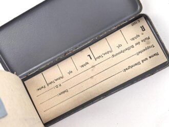 Dienstbrille Wehrmacht, nicht verausgabt, daher noch keine Gläser eingesetzt, aus altem Bestand, ungereinigt
