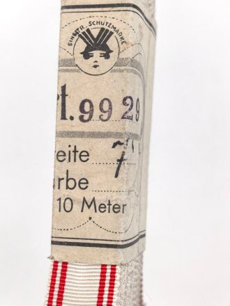 Österreich, Bündel Band zur Bandspange der Rot Kreuz Medaille . Breite 15mm , in der originalen Banderole, laut dieser 10 Meter