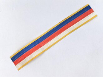 Ordensband zur Kolonialauszeichnung ( sogenannter Löwenorden) 2. Stufe. Breite 25mm, Länge 15cm