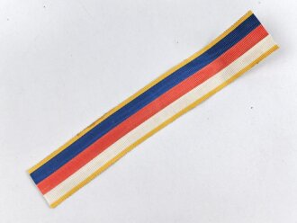 Ordensband zur Kolonialauszeichnung ( sogenannter Löwenorden) 2. Stufe. Breite 25mm, Länge 15cm