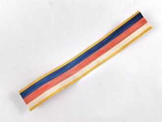 Ordensband für eine Bandspange zur Kolonialauszeichnung ( sogenannter Löwenorden) 2. Stufe. Breite 15mm, Länge 10cm