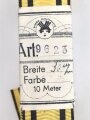 Württemberg,  Ordensband  zum Wilhelmskreuz. Breite 30mm, sie erhalten je 15cm von der Rolle abgeschnitteni