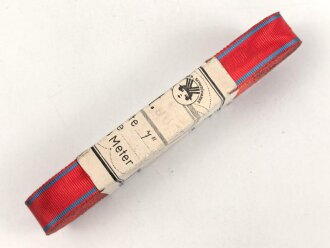 Württemberg,  Bündel Ordensband für die Bandspange zur Dienstauszeichnung. Breite 15mm, in der originalen Banderole, laut dieser 10 Meter