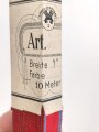 Württemberg,  Bündel Ordensband für die Bandspange zur Dienstauszeichnung. Breite 15mm, in der originalen Banderole, laut dieser 10 Meter