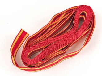 Baden, Ordensband für eine Bandspange zur Dienstauszeichnung. Breite 15mm, sie erhalten je 10cm von der Rolle abgeschnitten.