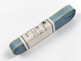 Sachsen Königreich, Bündel Ordensband für die Bandspange zur Medaille des Militär St.Heinrichs Ordens in silber. Breite 15mm, in der originalen Banderole, laut dieser 10 Meter