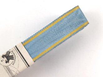 Sachsen Königreich, Bündel Ordensband für die Bandspange zur Medaille des Militär St.Heinrichs Ordens in silber. Breite 15mm, in der originalen Banderole, laut dieser 10 Meter