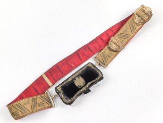Spanien, Paradebandolier mit Kartuschkasten für Offiziere, gebraucht, gut
