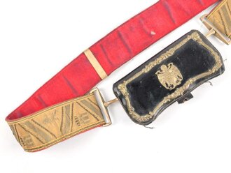Spanien, Paradebandolier mit Kartuschkasten für Offiziere, gebraucht, gut