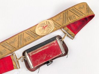 Spanien, Paradebandolier mit Kartuschkasten für Offiziere, gebraucht, gut