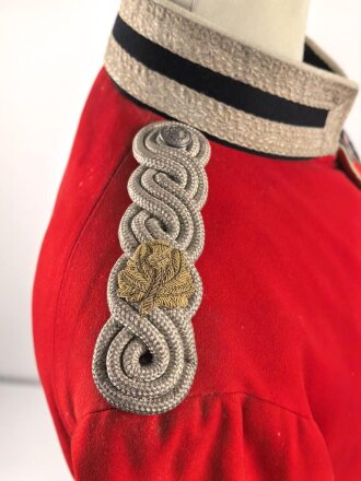 British Parade uniform, pants and visor hat, after WWI. Medal bar named to A.Bush, Service number 55592. Overall good condition