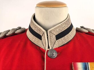 British Parade uniform, pants and visor hat, after WWI. Medal bar named to A.Bush, Service number 55592. Overall good condition