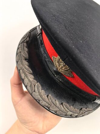 British Parade uniform, pants and visor hat, after WWI. Medal bar named to A.Bush, Service number 55592. Overall good condition