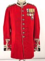 British Parade uniform, pants and visor hat, after WWI. Medal bar named to A.Bush, Service number 55592. Overall good condition