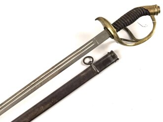 Bayern, Kürassier Pallasch / Extradegen Modell 1889. Eigentumstsück mit beidseitiger Klingenätzung " In treue Fest" Saubere Klinge von Eickhorn Solingen, , guter Gesamtzustand