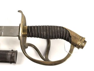 Bayern, Kürassier Pallasch / Extradegen Modell 1889. Eigentumstsück mit beidseitiger Klingenätzung " In treue Fest" Saubere Klinge von Eickhorn Solingen, , guter Gesamtzustand