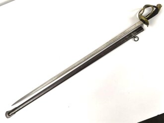 Bayern, Kürassier Pallasch / Extradegen Modell 1889. Eigentumstsück mit beidseitiger Klingenätzung " In treue Fest" Saubere Klinge von Eickhorn Solingen, , guter Gesamtzustand