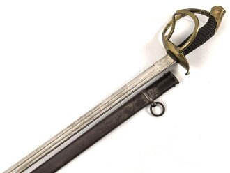 Bayern, Kürassier Pallasch / Extradegen Modell 1889. Eigentumstsück mit beidseitiger Klingenätzung " In treue Fest" Saubere Klinge von Eickhorn Solingen, , guter Gesamtzustand