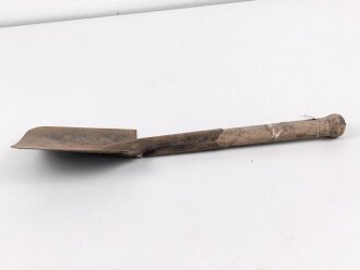 Spaten  Wehrmacht, ungereinigtes Stück aus Scheunenfund, Hersteller ohp 1944