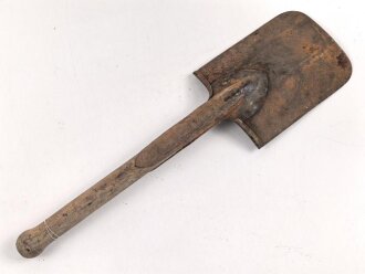 Spaten  Wehrmacht, ungereinigtes Stück aus Scheunenfund, Hersteller REX 1944