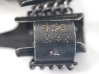 50 Schuss Gurt MG34/42 der Wehrmacht. Hersteller ddc datiert 4/42