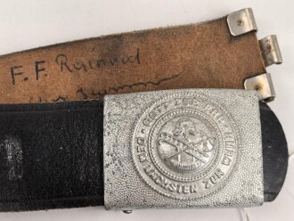Feuerwehr, Koppel für Mannschaften. Das Schloss Eisen lackiert , Länge des Koppelriemen 88cm. Alter unbekannt