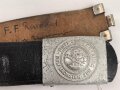 Feuerwehr, Koppel für Mannschaften. Das Schloss Eisen lackiert , Länge des Koppelriemen 88cm. Alter unbekannt