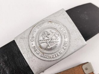 Feuerwehr, Koppel für Mannschaften. Das Schloss Eisen lackiert , Länge des Koppelriemen 88cm. Alter unbekannt