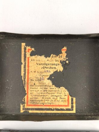 Transportbehälter für " 15 Brennzünder 24" Wehrmcht. Datiert 1939