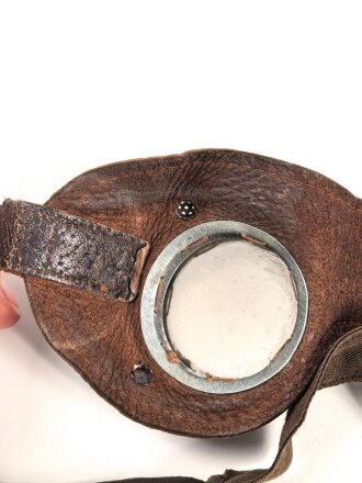 Allgemeine Schutzbrille Wehrmacht, braunes Kunstleder, getönte Gläser