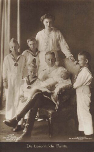 1. Weltkrieg, Ansichtskarte "Die kronprinzliche Familie"