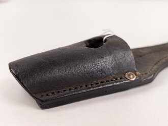 Koppelschuh zum Seitengewehr M84/98 für k98 der Wehrmacht. Hersteller aus Nürnberg, datiert 1938. Leder trocken