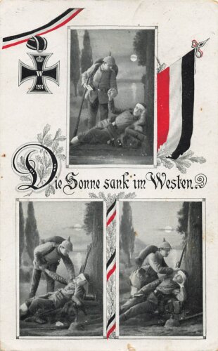 1. Weltkrieg, Ansichtskarte "Die Sonne sank im...