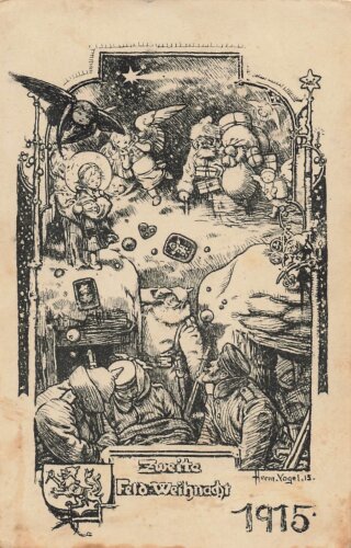 1. Weltkrieg, Ansichtskarte "2. Feldweihnacht 1915"