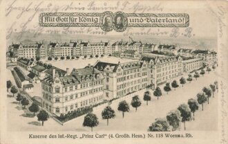 1. Weltkrieg, Ansichtskarte "Kaserne des Inf.-Regt....