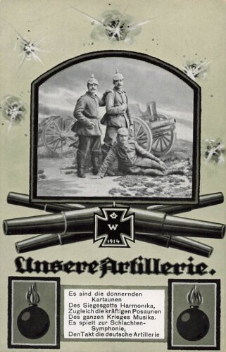 1. Weltkrieg, Ansichtskarte "Unsere Artillerie"