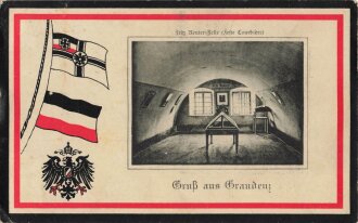 1. Weltkrieg, Ansichtskarte "Fritz Reuter Zelle - Gruß aus Graudenz"