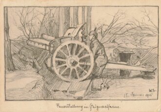 1. Weltkrieg, Ansichtskarte "Feuerstellung"