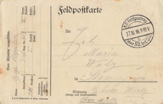 1. Weltkrieg, Ansichtskarte "Infanterie Regiment...