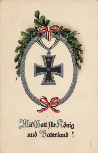 1. Weltkrieg, Ansichtskarte "Mit Gott für König und Vaterland!"