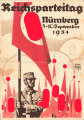 Ansichtskarte "Reichsparteitag Nürnberg 5-10. September 1934"  geknickt und verschmutzt, gelaufen