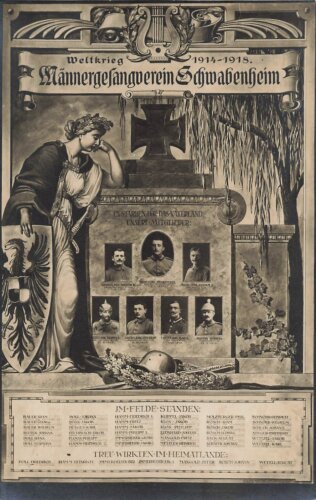 1. Weltkrieg, Ansichtskarte "Männergesangverein Schwabenheim"