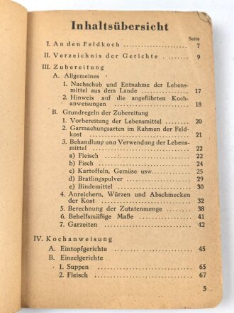H. Dv. 86 "Feldkochbuch" datiert 1941 mit 124...