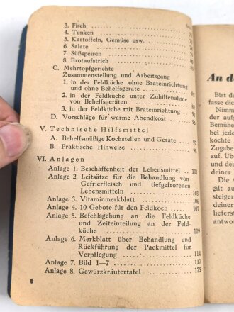 H. Dv. 86 "Feldkochbuch" datiert 1941 mit 124 Seiten.