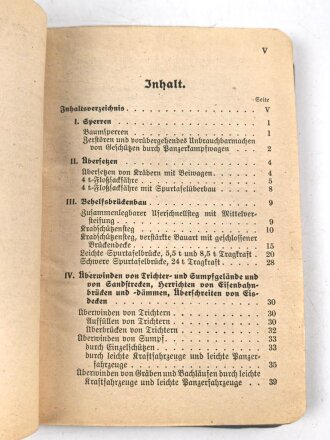 Ergänzungsheft zur H.Dv.316 " Pionierdienst aller Waffen" Berlin 1941 mit 105 Seiten