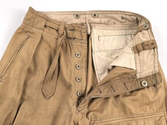 Afrikakorps Luftwaffe, Tropenhose in gutem Zustand, getragenes Kammerstück